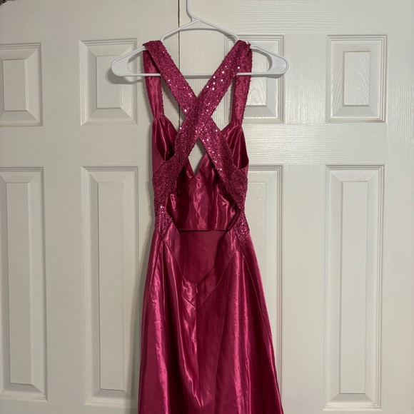 Vintage Y2K Gunne Sax Pink Maxi Sparkly Dress - Picture 2 of 7